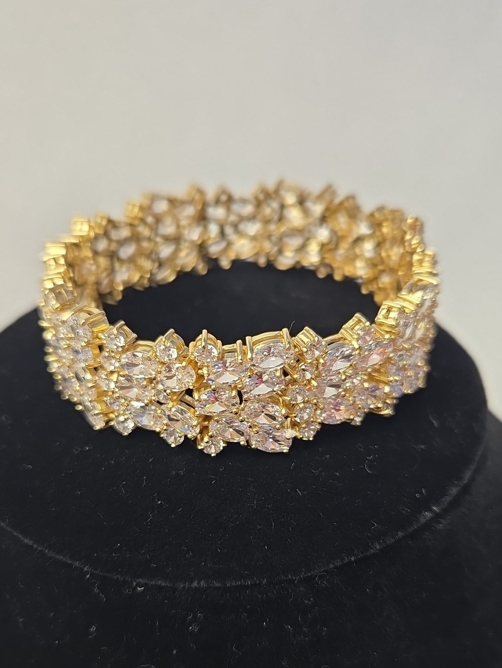 Gold Over Sterling Sparkly CZ Bracelet